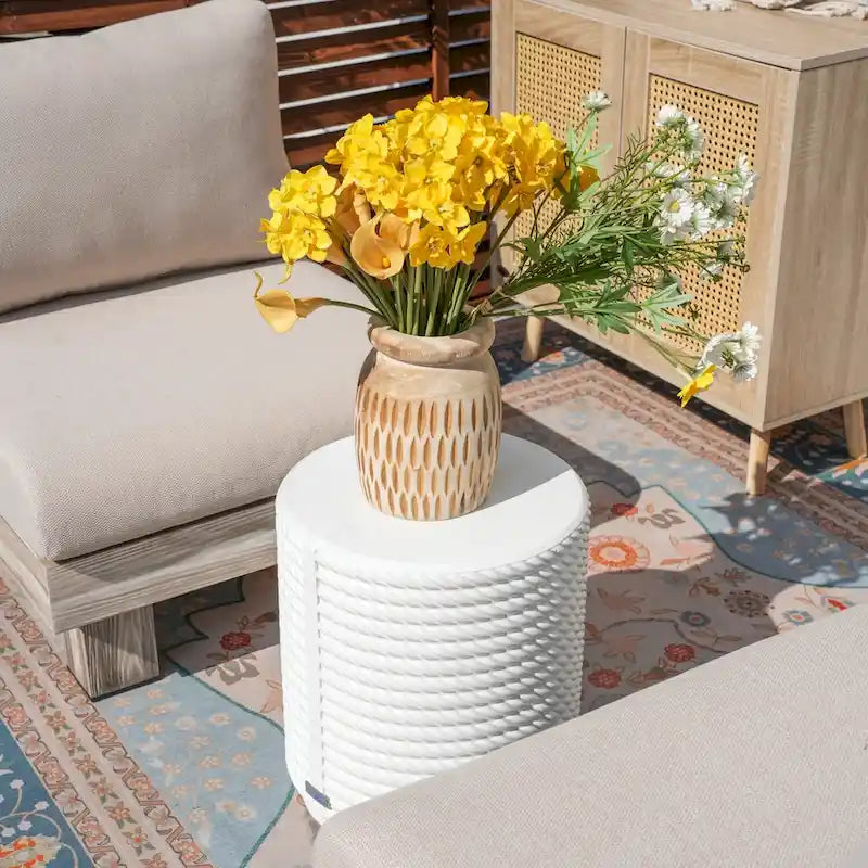 Ensemble de canapé d'extérieur 3 pièces en aluminium avec coussins rembourrés de mousse et table basse