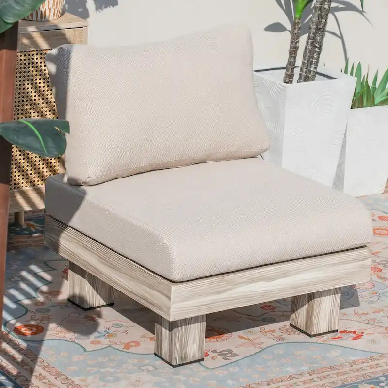 Ensemble de canapé d'extérieur 3 pièces en aluminium avec coussins rembourrés de mousse et table basse