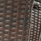 Table d'appoint en rotin de 50 cm avec plateau en verre et rangement extérieur en osier tressé