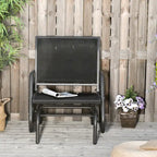 Fauteuil à bascule Outsunny pour véranda, avec structure en acier, accoudoirs incurvés et tissu en maille respirante, idéal pour le jardin, la piscine ou le balcon.