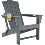Chaise Adirondack pliante Yaheetech en PEHD avec porte-gobelet, idéale pour une terrasse ou un foyer extérieur.