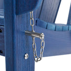 Chaise Adirondack pliante Yaheetech en PEHD avec porte-gobelet, idéale pour une terrasse ou un foyer extérieur.