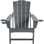Chaise Adirondack pliante Yaheetech en PEHD avec porte-gobelet, idéale pour une terrasse ou un foyer extérieur.