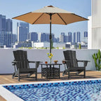 Chaise Adirondack pliante Yaheetech en PEHD avec porte-gobelet, idéale pour une terrasse ou un foyer extérieur.