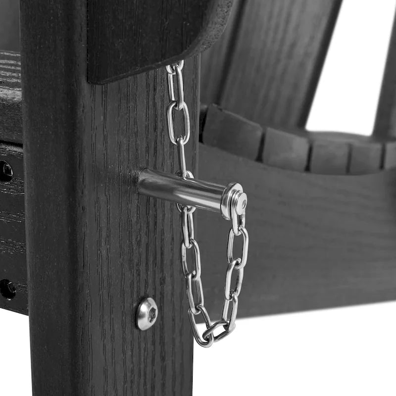 Chaise Adirondack pliante Yaheetech en PEHD avec porte-gobelet, idéale pour une terrasse ou un foyer extérieur.