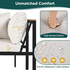 Ensemble de canapé d'extérieur 4 pièces avec coussins imperméables