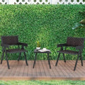 Ensemble de 3 chaises de patio en osier Costway, mobilier en rotin avec système de fixation rapide - Voir les détails
