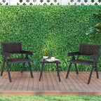Ensemble de 3 chaises de patio en osier Costway, mobilier en rotin avec système de fixation rapide - Voir les détails