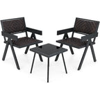Ensemble de 3 chaises de patio en osier Costway, mobilier en rotin avec système de fixation rapide - Voir les détails