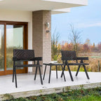 Ensemble de 3 chaises de patio en osier Costway, mobilier en rotin avec système de fixation rapide - Voir les détails