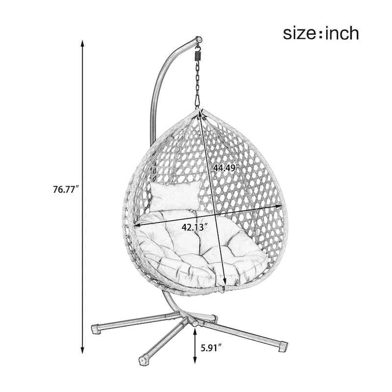 Fauteuil suspendu œuf polyvalent U_STYLE pour une utilisation intérieure et extérieure