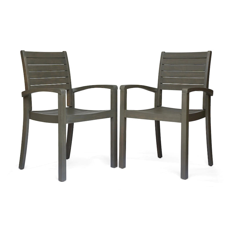 Chaises de salle à manger d'extérieur empilables