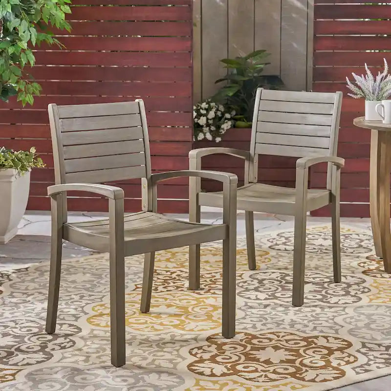 Chaises de salle à manger d'extérieur empilables