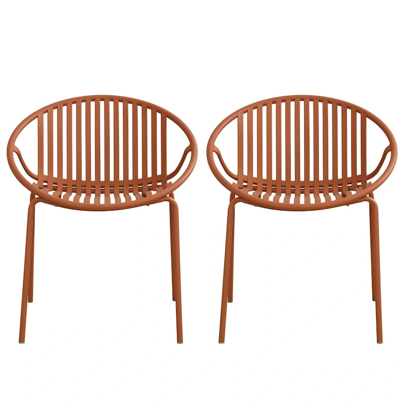 Chaises de salle à manger de patio empilables avec un design respirant