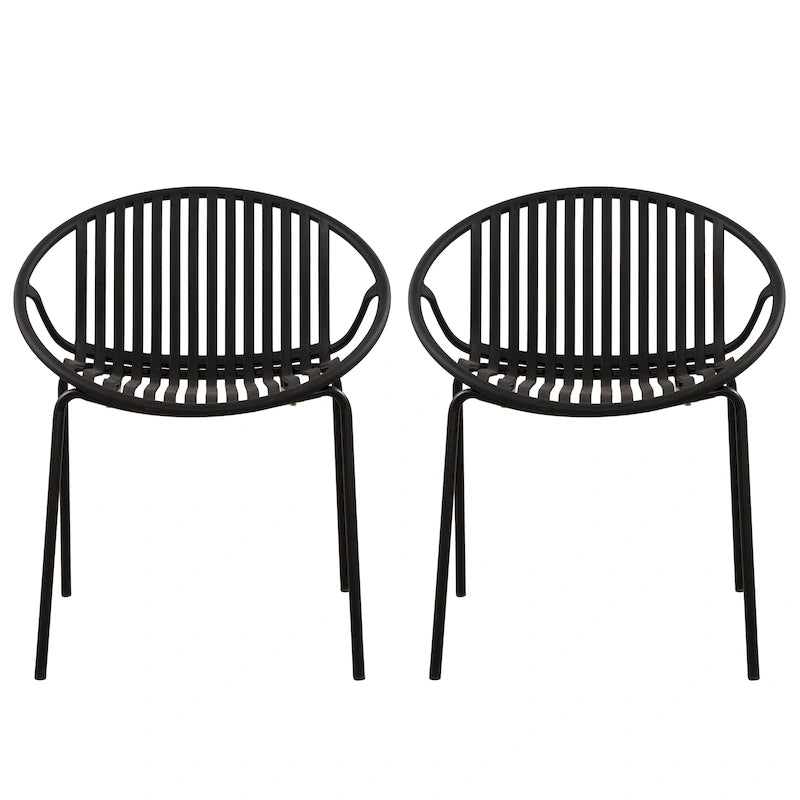 Chaises de salle à manger de patio empilables avec un design respirant