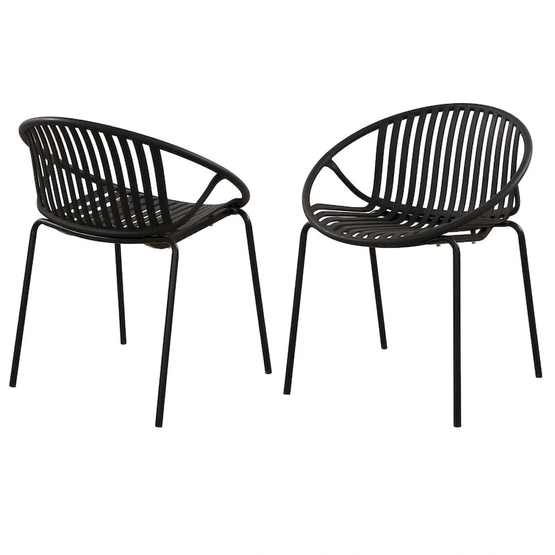 Chaises de salle à manger de patio empilables avec un design respirant