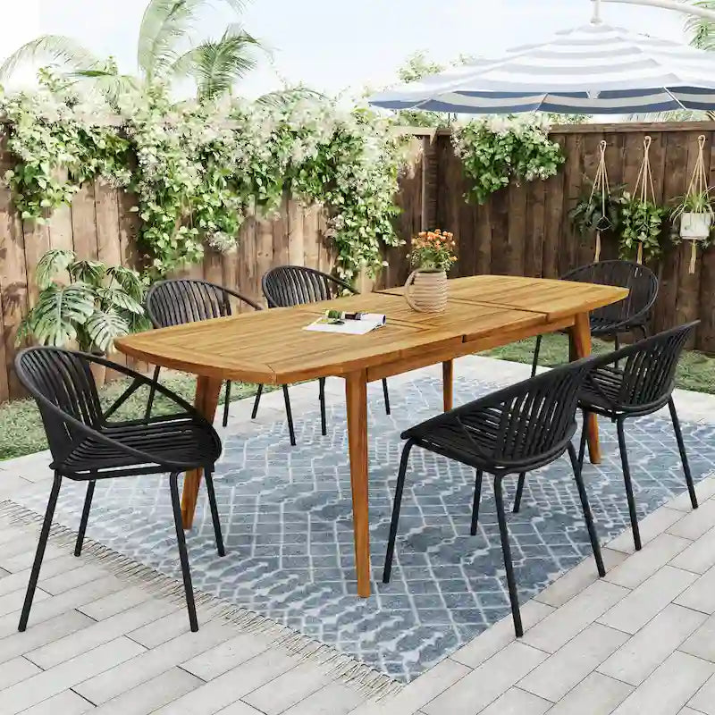 Chaises de salle à manger de patio empilables avec un design respirant