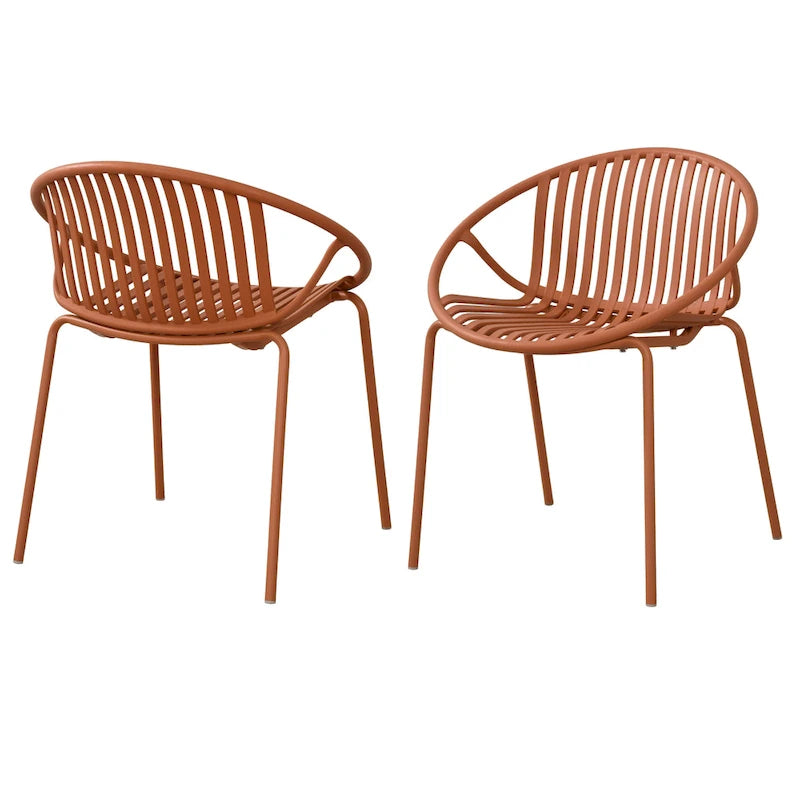 Chaises de salle à manger de patio empilables avec un design respirant