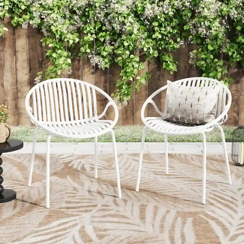 Chaises de salle à manger de patio empilables avec un design respirant