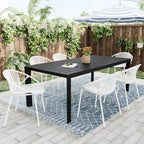 Chaises de salle à manger de patio empilables avec un design respirant