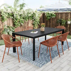 Chaises de salle à manger de patio empilables avec un design respirant