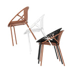 Chaises de salle à manger de patio empilables avec un design respirant