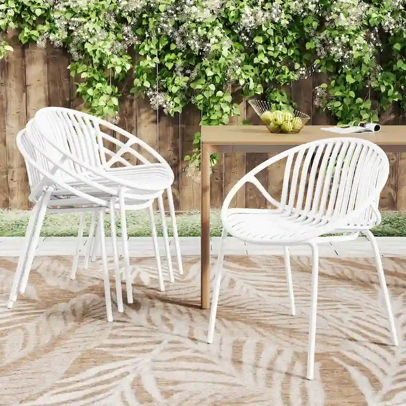 Chaises de salle à manger de patio empilables avec un design respirant