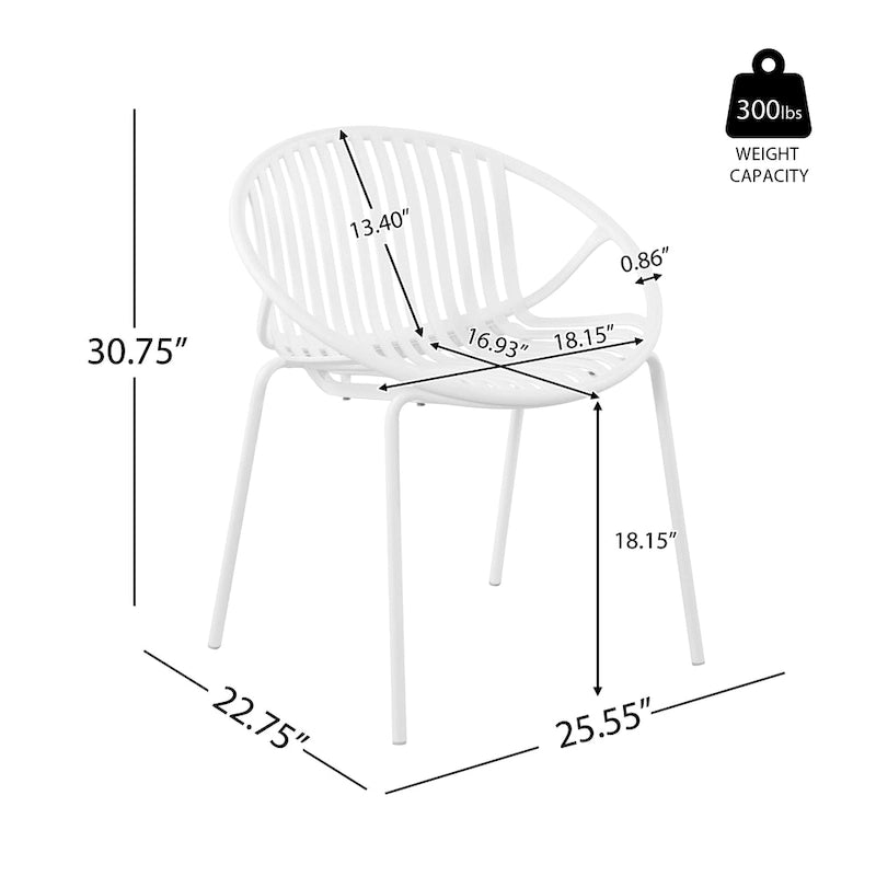 Chaises de salle à manger de patio empilables avec un design respirant