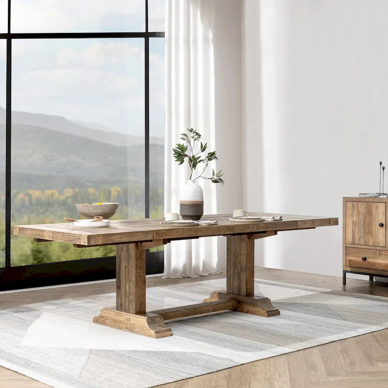 Table de salle à manger extensible Dita en pin recyclé de Kosas Home