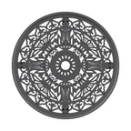 GDFStudio - Table ronde d'extérieur Carter en aluminium moulé, finitions classiques et trou pour parasol