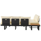 Ensemble de canapé d'angle modulable d'extérieur avec table basse, table d'appoint et sièges inclinables réglables