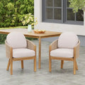Christopher Knight Home - Chaise de salle à manger d'extérieur Eleanor en bois d'acacia (lot de 2)