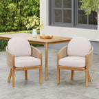 Christopher Knight Home - Eleanor Outdoor Acacia Wood Dining Chair (Set of 2)