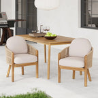 Christopher Knight Home - Chaise de salle à manger d'extérieur Eleanor en bois d'acacia (lot de 2)