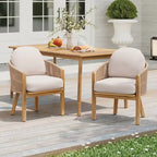Christopher Knight Home - Chaise de salle à manger d'extérieur Eleanor en bois d'acacia (lot de 2)