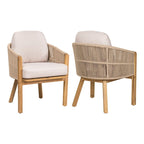 Christopher Knight Home - Chaise de salle à manger d'extérieur Eleanor en bois d'acacia (lot de 2)