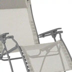 Fauteuil zéro gravité d'extérieur en acier de 76 cm (30 pouces) avec assise rembourrée en toile - 76 x 90 x 125 cm (29,9 x 35,4 x 49,2 pouces)