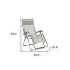 Fauteuil zéro gravité d'extérieur en acier de 76 cm (30 pouces) avec assise rembourrée en toile - 76 x 90 x 125 cm (29,9 x 35,4 x 49,2 pouces)
