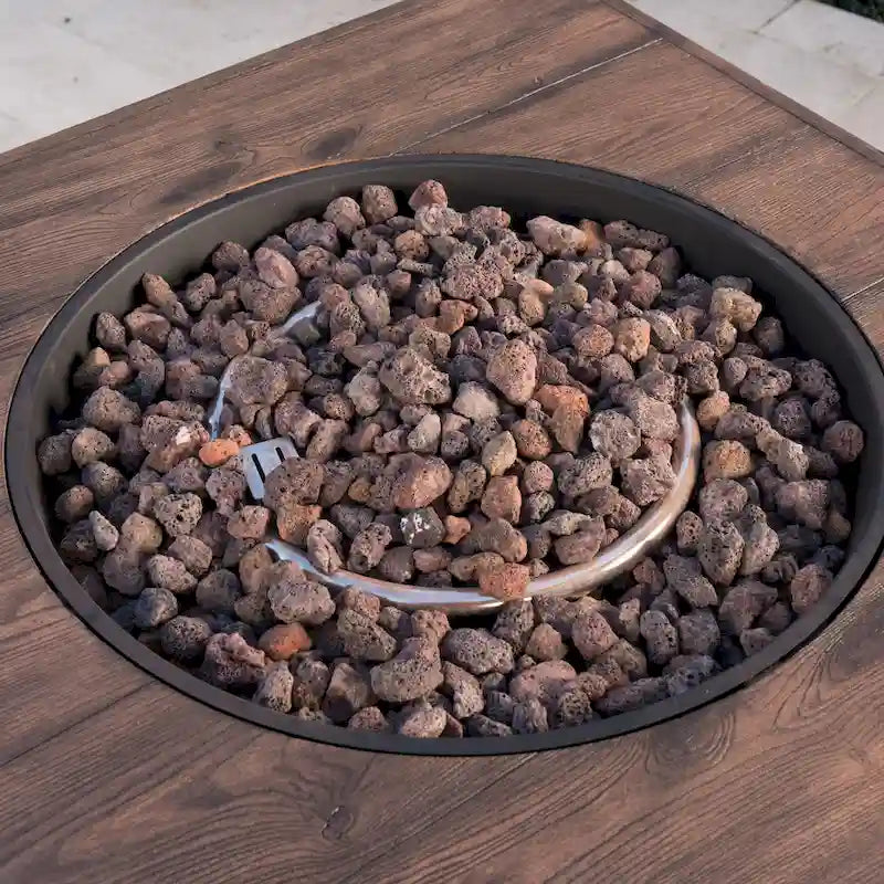 Ensemble de conversation avec table et feu de camp Mark Outdoor 5 pièces par Christopher Knight Home