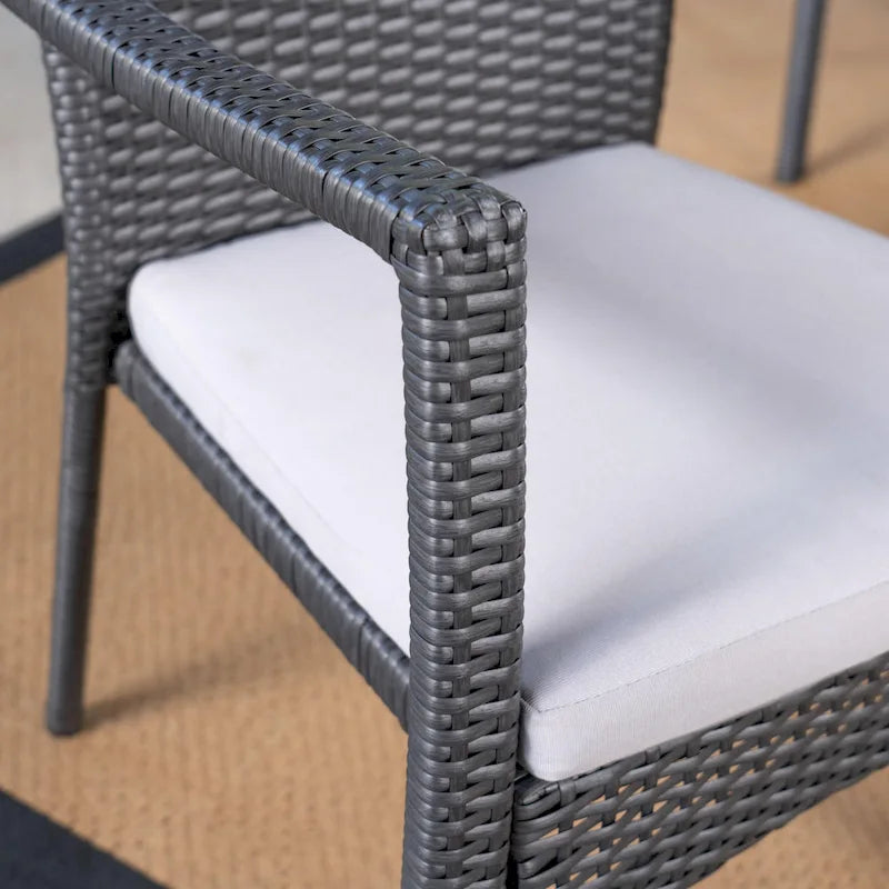 Ensemble de salle à manger rectangulaire en bois 7 pièces Talbot Outdoor avec coussins par Christopher Knight Home