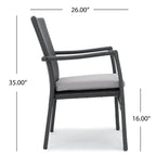 Ensemble de salle à manger rectangulaire en bois 7 pièces Talbot Outdoor avec coussins par Christopher Knight Home