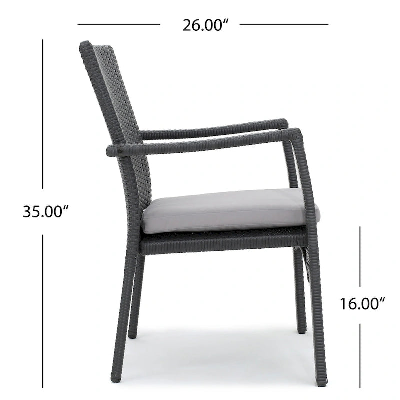 Ensemble de salle à manger rectangulaire en bois 7 pièces Talbot Outdoor avec coussins par Christopher Knight Home