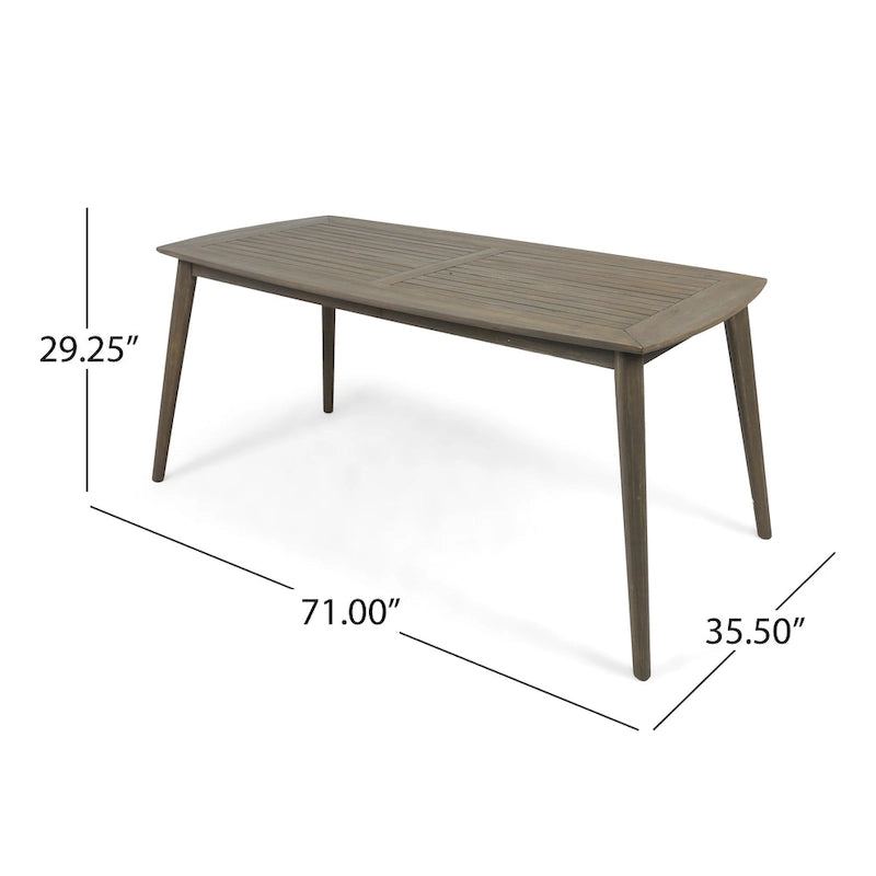 Ensemble de salle à manger rectangulaire en bois 7 pièces Talbot Outdoor avec coussins par Christopher Knight Home