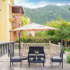 Ensemble de conversation Sonoma 4 pièces en résine tressée résistante aux intempéries avec coussins et table basse