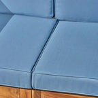 Ensemble canapé d'angle en acacia Oana Outdoor en forme de U, 8 places, avec foyer extérieur, par Christopher Knight Home