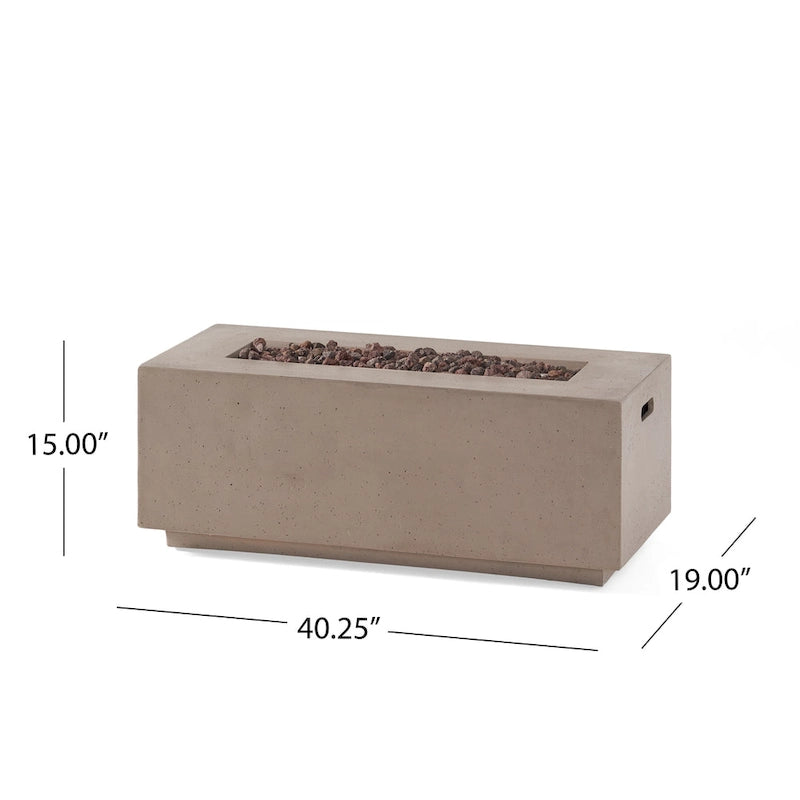 Ensemble canapé d'angle en acacia Oana Outdoor en forme de U, 8 places, avec foyer extérieur, par Christopher Knight Home
