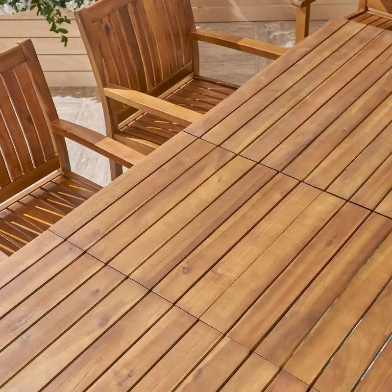 Ensemble de salle à manger d'extérieur Wiloson 7 pièces en acacia par Christopher Knight Home