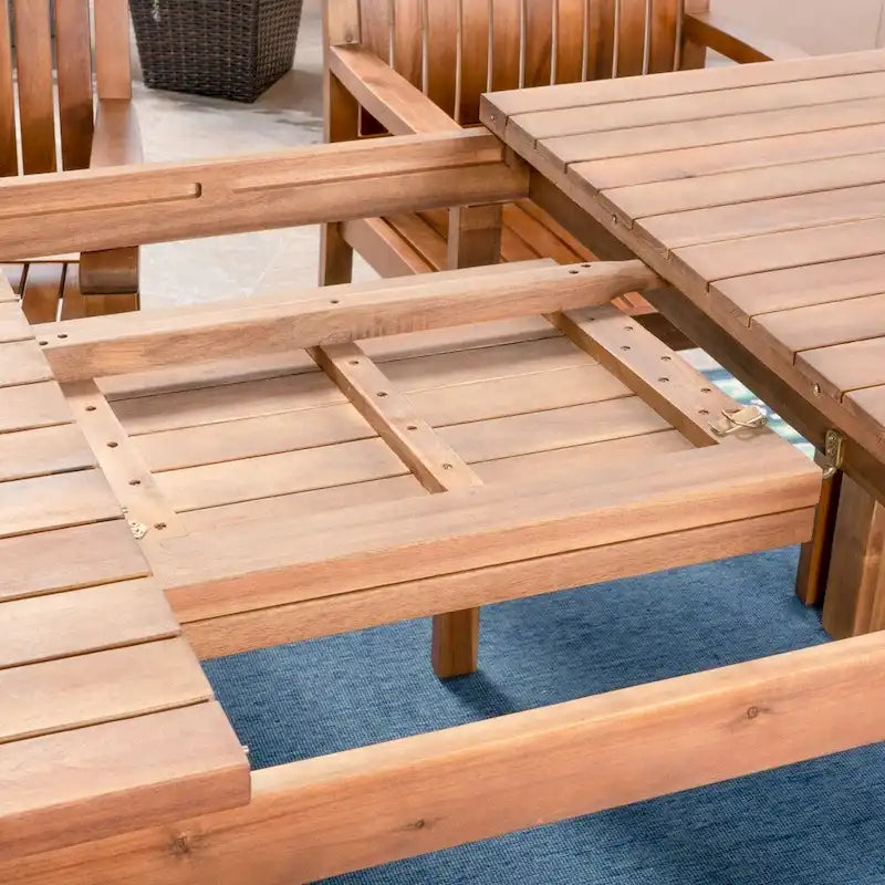 Ensemble de salle à manger d'extérieur Wiloson 7 pièces en acacia par Christopher Knight Home
