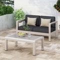Canapé deux places et table basse Aviara en aluminium de Christopher Knight Home