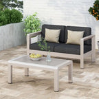 Canapé deux places et table basse Aviara en aluminium de Christopher Knight Home